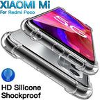 Luxury Silicone Cover For Clear Case Xiaomi Mi Redmi Note 11 Pro 7 8 9 10 9s 10s 11s Poco F3 M3 M4 X3 X4 Pro 12 11t 12x Shockproof Thin Soft Transparent Protective Case Flexible Transparent Mobile Phone Case Stevvex