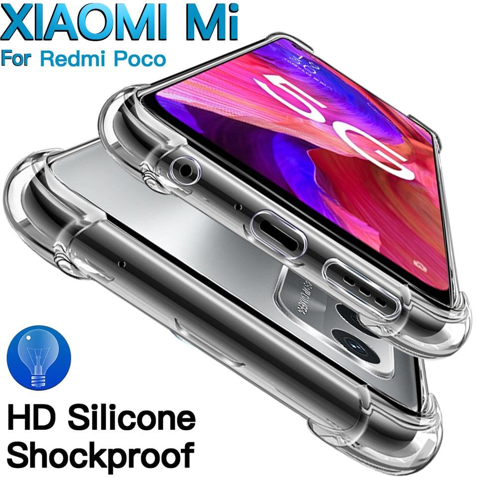 Luxury Silicone Cover For Clear Case Xiaomi Mi Redmi Note 11 Pro 7 8 9 10 9s 10s 11s Poco F3 M3 M4 X3 X4 Pro 12 11t 12x Shockproof Thin Soft Transparent Protective Case Flexible Transparent Mobile Phone Case Stevvex