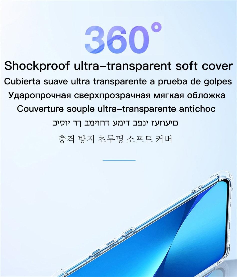 Luxury Silicone Cover For Clear Case Xiaomi Mi Redmi Note 11 Pro 7 8 9 10 9s 10s 11s Poco F3 M3 M4 X3 X4 Pro 12 11t 12x Shockproof Thin Soft Transparent Protective Case Flexible Transparent Mobile Phone Case Stevvex
