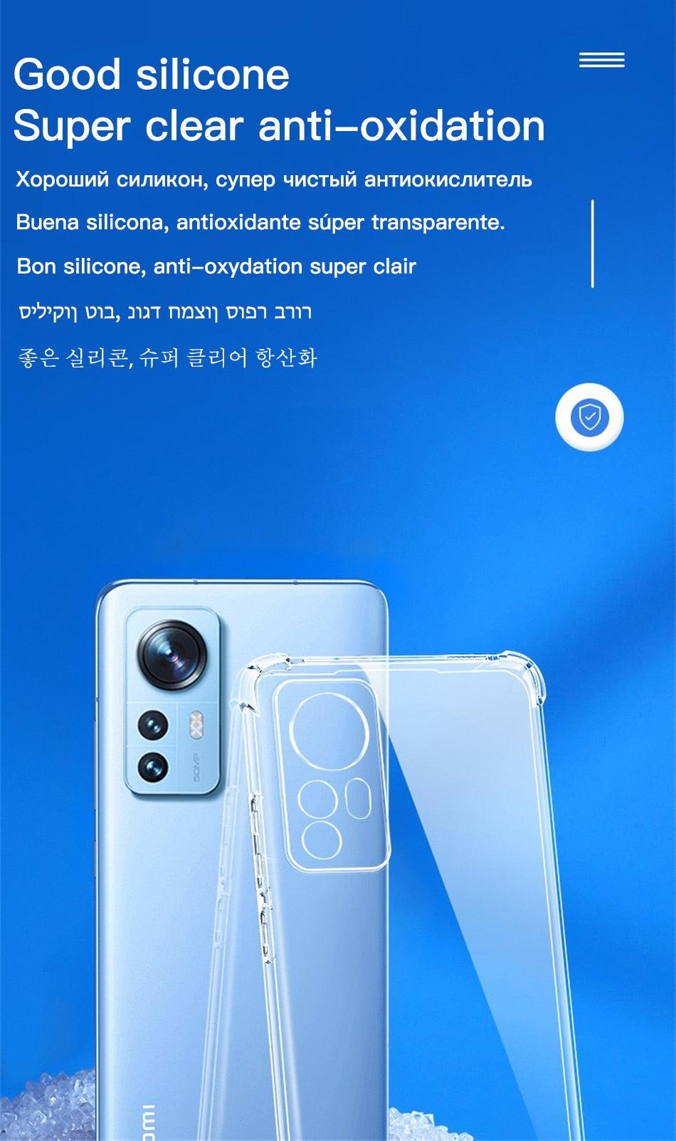 Luxury Silicone Cover For Clear Case Xiaomi Mi Redmi Note 11 Pro 7 8 9 10 9s 10s 11s Poco F3 M3 M4 X3 X4 Pro 12 11t 12x Shockproof Thin Soft Transparent Protective Case Flexible Transparent Mobile Phone Case Stevvex
