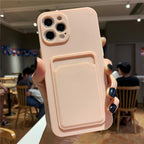 Luxury Silicone Phone Case for iphone 13 Pro Max 12 11 X XS XR Card Holder Wallet Soft Cover Cute Back Storage Stylish Silicone Case Smartphone Case Stevvex