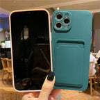 Luxury Silicone Phone Case for iphone 13 Pro Max 12 11 X XS XR Card Holder Wallet Soft Cover Cute Back Storage Stylish Silicone Case Smartphone Case Stevvex