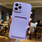 Luxury Silicone Phone Case for iphone 13 Pro Max 12 11 X XS XR Card Holder Wallet Soft Cover Cute Back Storage Stylish Silicone Case Smartphone Case Stevvex