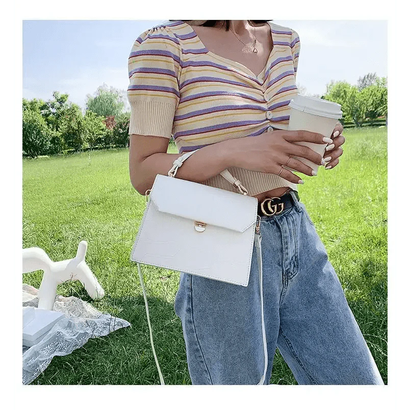 Luxury Snow White Crossbody Bags For Women And Girls Small PU Leather Handbag - Ladies Designer Evening Bags Stevvex