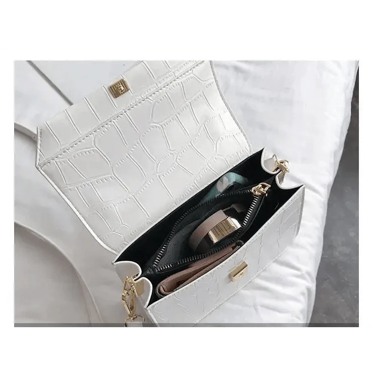 Luxury Snow White Crossbody Bags For Women And Girls Small PU Leather Handbag - Ladies Designer Evening Bags Stevvex