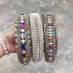 Luxury  Sparkly Padded Rhinestones Headbands Full Crystal Hairbands Wide Headwear White Gorgeous Hair Accessories For Women Stevvex