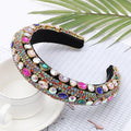 Luxury  Sparkly Padded Rhinestones Headbands Full Crystal Hairbands Wide Headwear White Gorgeous Hair Accessories For Women Stevvex