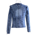 Luxury Spring Fashionable Women Denim Jacket Slim Zipper Casual Short Sequins Outerwear Ladies Vintage Crystal Biker Stevvex