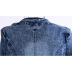 Luxury Spring Fashionable Women Denim Jacket Slim Zipper Casual Short Sequins Outerwear Ladies Vintage Crystal Biker Stevvex