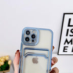 Luxury Square Phone Case For iPhone 13 11 14 12 Pro Max Mini XS XR 6s 7 8 Plus SE Cover Soft Silicone Wallet Card Holder Clear Card Slot Case Slim Fit Protective Soft Wallet Case Stevvex