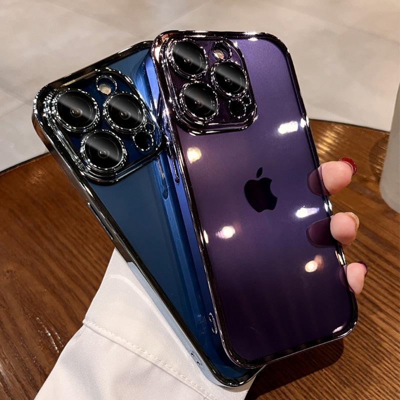 Luxury Square Transparent Case For iPhone  11 Pro Max Mini XR X XS Max 8 7 Plus Silicone Cover Protection Non-Yellowing Shockproof Phone Case for iPhone Elegant Transaprent Design For Iphone Stevvex