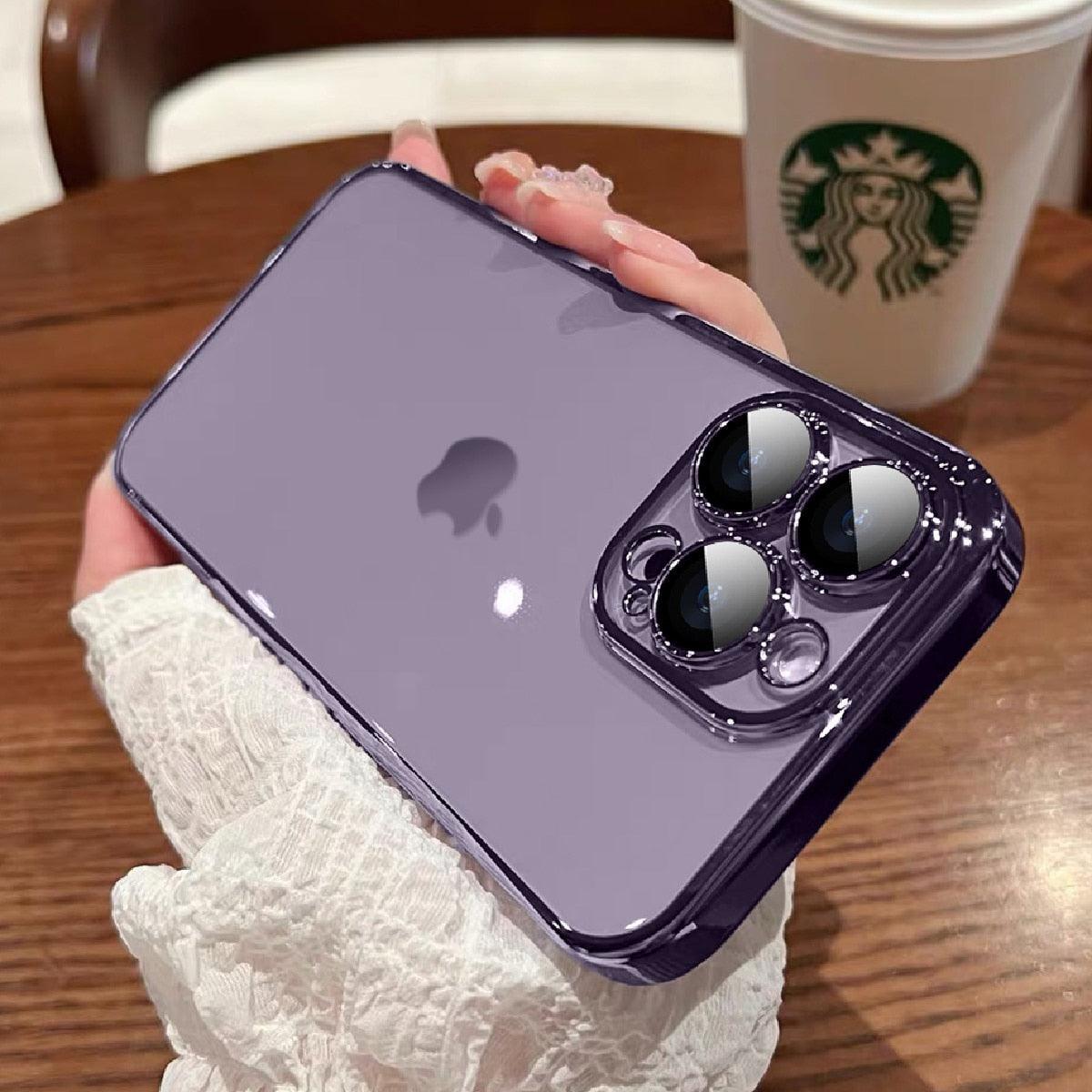 Luxury Square Transparent Case For iPhone  11 Pro Max Mini XR X XS Max 8 7 Plus Silicone Cover Protection Non-Yellowing Shockproof Phone Case for iPhone Elegant Transaprent Design For Iphone Stevvex