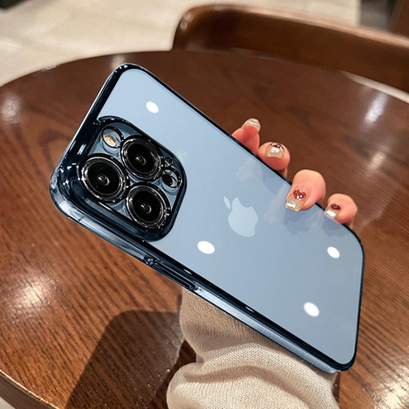 Luxury Square Transparent Case For iPhone  11 Pro Max Mini XR X XS Max 8 7 Plus Silicone Cover Protection Non-Yellowing Shockproof Phone Case for iPhone Elegant Transaprent Design For Iphone Stevvex