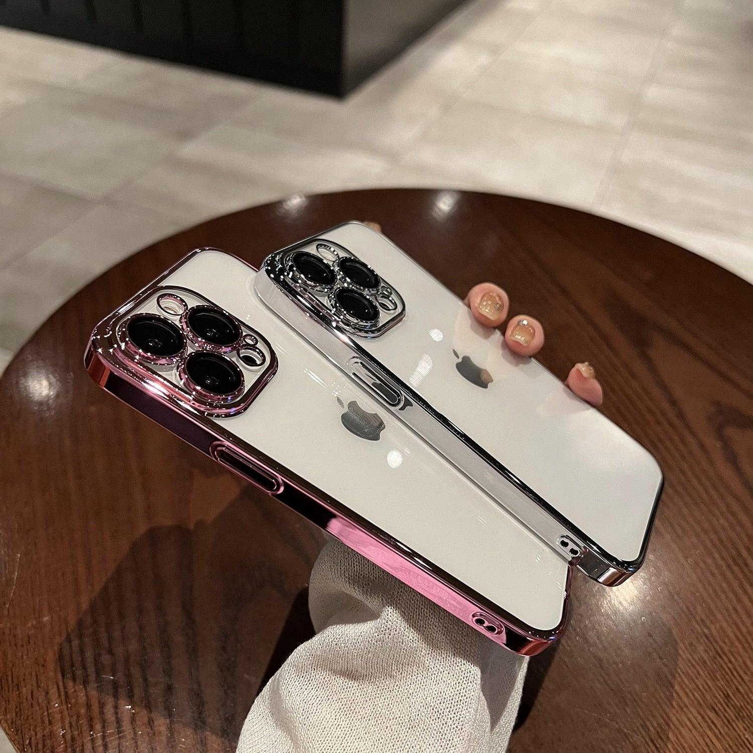 Luxury Square Transparent Case For iPhone  11 Pro Max Mini XR X XS Max 8 7 Plus Silicone Cover Protection Non-Yellowing Shockproof Phone Case for iPhone Elegant Transaprent Design For Iphone Stevvex