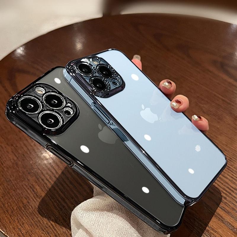 Luxury Square Transparent Case For iPhone  11 Pro Max Mini XR X XS Max 8 7 Plus Silicone Cover Protection Non-Yellowing Shockproof Phone Case for iPhone Elegant Transaprent Design For Iphone Stevvex