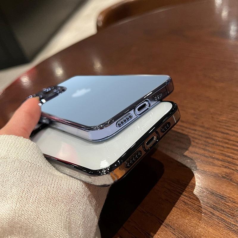 Luxury Square Transparent Case For iPhone  11 Pro Max Mini XR X XS Max 8 7 Plus Silicone Cover Protection Non-Yellowing Shockproof Phone Case for iPhone Elegant Transaprent Design For Iphone Stevvex
