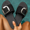 Luxury Summer Leopard Design Women's Slippers Shoes Summer Flat Woman Fashion Buckle Peep Toe Flat Shoes Adjustable Buckle Strap Casual Comfort Footbed Slides Sandals For Indoor And Outdoor Beach Stevvex