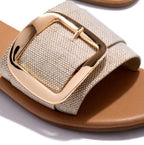 Luxury Summer Leopard Design Women's Slippers Shoes Summer Flat Woman Fashion Buckle Peep Toe Flat Shoes Adjustable Buckle Strap Casual Comfort Footbed Slides Sandals For Indoor And Outdoor Beach Stevvex