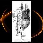 Luxury Tiger Temporary Tattoos Fox Wolf Fake Tattoo Sticker Realistic Black Animal Temporary Tattoo Stickers For Mens Stevvex