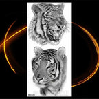 Luxury Tiger Temporary Tattoos Fox Wolf Fake Tattoo Sticker Realistic Black Animal Temporary Tattoo Stickers For Mens Stevvex