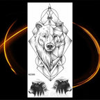 Luxury Tiger Temporary Tattoos Fox Wolf Fake Tattoo Sticker Realistic Black Animal Temporary Tattoo Stickers For Mens Stevvex
