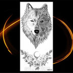 Luxury Tiger Temporary Tattoos Fox Wolf Fake Tattoo Sticker Realistic Black Animal Temporary Tattoo Stickers For Mens Stevvex