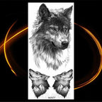 Luxury Tiger Temporary Tattoos Fox Wolf Fake Tattoo Sticker Realistic Black Animal Temporary Tattoo Stickers For Mens Stevvex