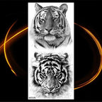Luxury Tiger Temporary Tattoos Fox Wolf Fake Tattoo Sticker Realistic Black Animal Temporary Tattoo Stickers For Mens Stevvex