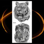 Luxury Tiger Temporary Tattoos Fox Wolf Fake Tattoo Sticker Realistic Black Animal Temporary Tattoo Stickers For Mens Stevvex