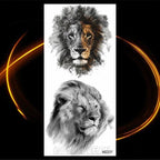 Luxury Tiger Temporary Tattoos Fox Wolf Fake Tattoo Sticker Realistic Black Animal Temporary Tattoo Stickers For Mens Stevvex
