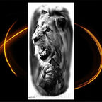 Luxury Tiger Temporary Tattoos Fox Wolf Fake Tattoo Sticker Realistic Black Animal Temporary Tattoo Stickers For Mens Stevvex