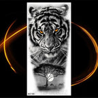 Luxury Tiger Temporary Tattoos Fox Wolf Fake Tattoo Sticker Realistic Black Animal Temporary Tattoo Stickers For Mens Stevvex