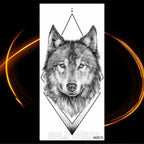 Luxury Tiger Temporary Tattoos Fox Wolf Fake Tattoo Sticker Realistic Black Animal Temporary Tattoo Stickers For Mens Stevvex
