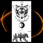 Luxury Tiger Temporary Tattoos Fox Wolf Fake Tattoo Sticker Realistic Black Animal Temporary Tattoo Stickers For Mens Stevvex