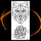 Luxury Tiger Temporary Tattoos Fox Wolf Fake Tattoo Sticker Realistic Black Animal Temporary Tattoo Stickers For Mens Stevvex