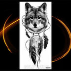 Luxury Tiger Temporary Tattoos Fox Wolf Fake Tattoo Sticker Realistic Black Animal Temporary Tattoo Stickers For Mens Stevvex