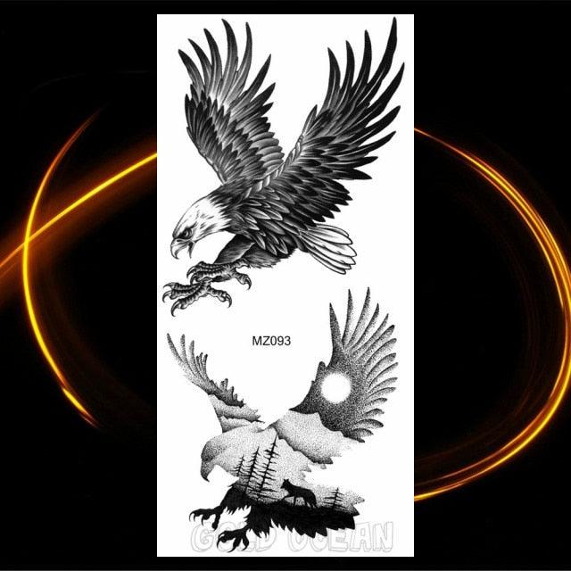 Luxury Tiger Temporary Tattoos Fox Wolf Fake Tattoo Sticker Realistic Black Animal Temporary Tattoo Stickers For Mens Stevvex
