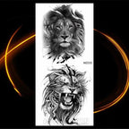 Luxury Tiger Temporary Tattoos Fox Wolf Fake Tattoo Sticker Realistic Black Animal Temporary Tattoo Stickers For Mens Stevvex