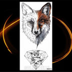 Luxury Tiger Temporary Tattoos Fox Wolf Fake Tattoo Sticker Realistic Black Animal Temporary Tattoo Stickers For Mens Stevvex