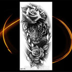 Luxury Tiger Temporary Tattoos Fox Wolf Fake Tattoo Sticker Realistic Black Animal Temporary Tattoo Stickers For Mens Stevvex