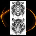 Luxury Tiger Temporary Tattoos Fox Wolf Fake Tattoo Sticker Realistic Black Animal Temporary Tattoo Stickers For Mens Stevvex