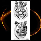 Luxury Tiger Temporary Tattoos Fox Wolf Fake Tattoo Sticker Realistic Black Animal Temporary Tattoo Stickers For Mens Stevvex