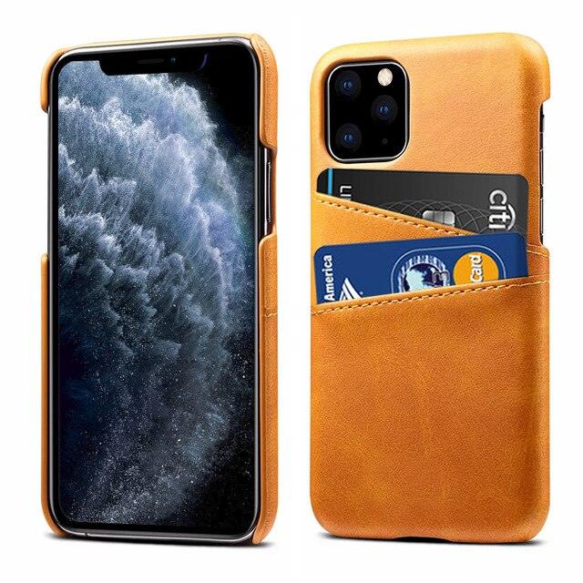 Luxury Ultra-thin Leather Case for IPhone 13 12 Pro Max Cover Card Holder for 14 Plus Cases Classic 2 Card Holders Elegant Business iphone Case 2 Card Slots Phone Case Stevvex