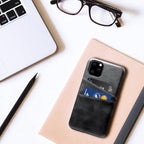 Luxury Ultra-thin Leather Case for IPhone 13 12 Pro Max Cover Card Holder for 14 Plus Cases Classic 2 Card Holders Elegant Business iphone Case 2 Card Slots Phone Case Stevvex