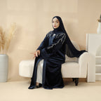 Luxury Velvet Open Abaya | Hand-Stitched Beaded Open Velvet Abaya (MOA106)