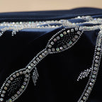 Luxury Velvet Open Abaya | Hand-Stitched Beaded Open Velvet Abaya (MOA106)