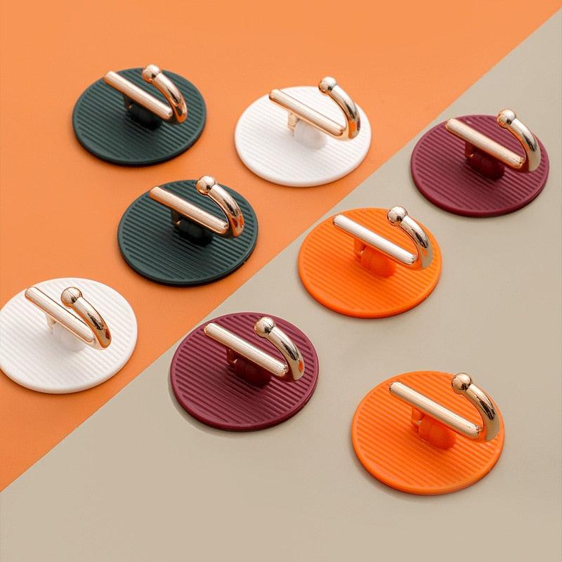 Luxury Wall Hooks Without Punching Self-Adhesive Suitable for Kitchen and Bathroom key Holder Seamless Hooks Behind The Door Wall Mounted Coat Rack Plastic Hook Home Decorative Small Hooks for Hanging Hat Coats Towel Jacket Stevvex
