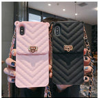 Luxury Wallet Bag Phone Case For iPhone 14 13 12 MINI 11 Pro XR XS Max 6 7 8 Plus Silicone Card Pocket Strap Cover With Lanyard Crossbody Chain Card Holder Slot Handbag Wrist Strap Protective Cover Stevvex