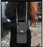Luxury Wallet Bag Phone Case For iPhone 14 13 12 MINI 11 Pro XR XS Max 6 7 8 Plus Silicone Card Pocket Strap Cover With Lanyard Crossbody Chain Card Holder Slot Handbag Wrist Strap Protective Cover Stevvex