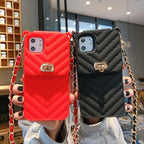Luxury Wallet Bag Phone Case For iPhone 14 13 12 MINI 11 Pro XR XS Max 6 7 8 Plus Silicone Card Pocket Strap Cover With Lanyard Crossbody Chain Card Holder Slot Handbag Wrist Strap Protective Cover Stevvex
